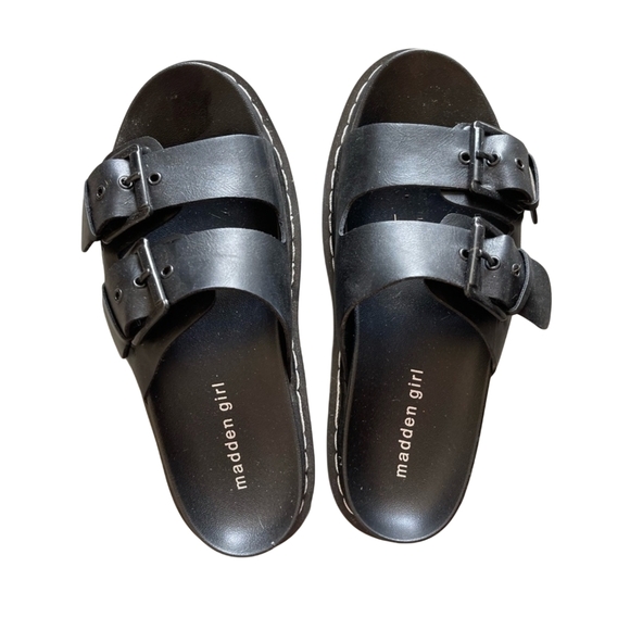 Madden Girl Black Slide Sandals - Picture 1 of 3